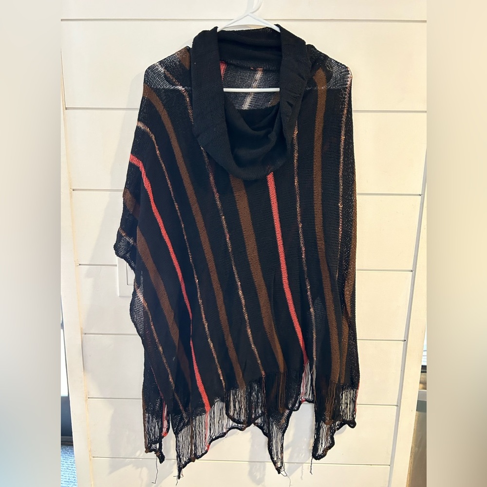 Knit poncho shrug